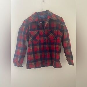 Pendleton Red and Blue Wool Plaid Shirt
